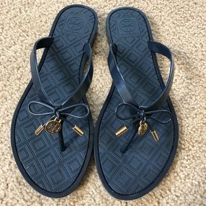 Tory Burch Jelly Bow Thong Flip Flop Navy size 8